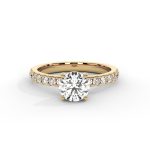 Solitaire Brilliance Moissanite & Diamonds Engagement Ring