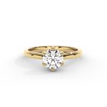 Celestia Round Natural Diamond Solitaire Engagement Ring
